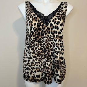 Lace cheetah tank